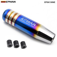 EPMAN 13cm Aluminum Car Titanium Style Burnt Blue Gear Shift Knob Shifter Lever Head Universal EPSK130NE